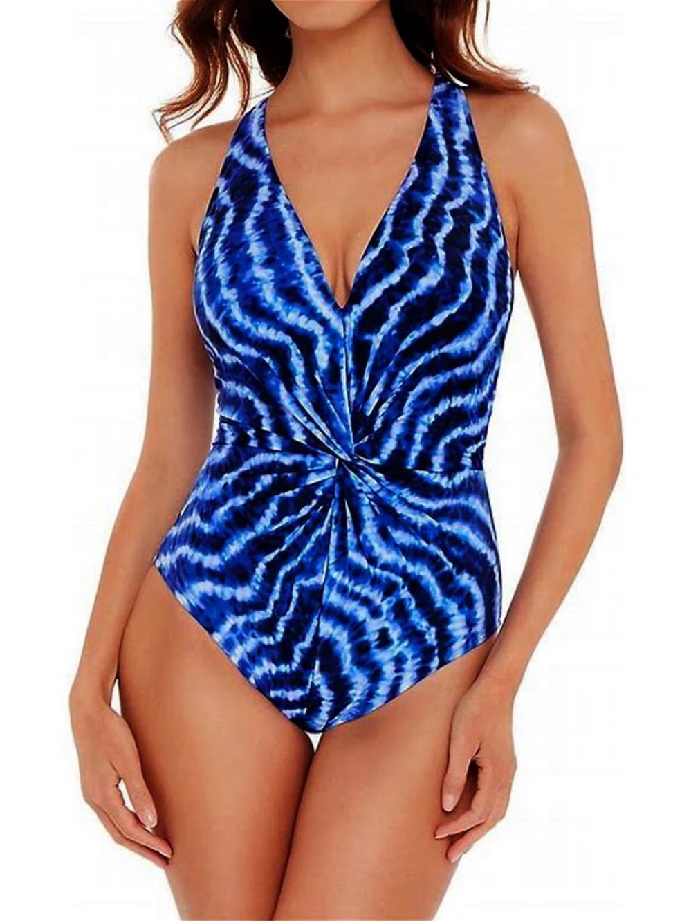 Magicsuit 'New Wave Drew' Tie-Dye One-Piece Swimsuit in Blue Multi.